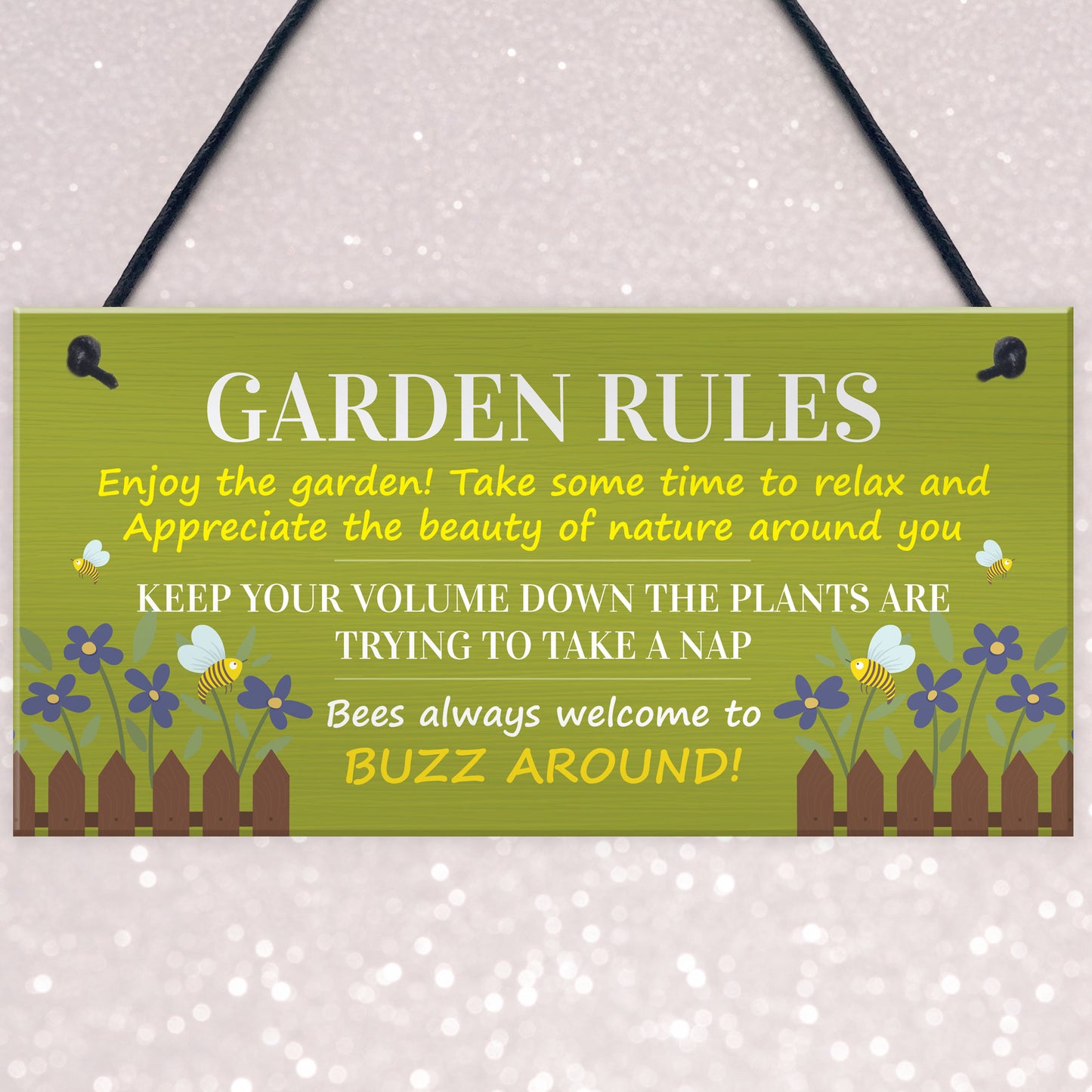 Garden Rules Hanging Garden Outdoor DecorSign Gardening