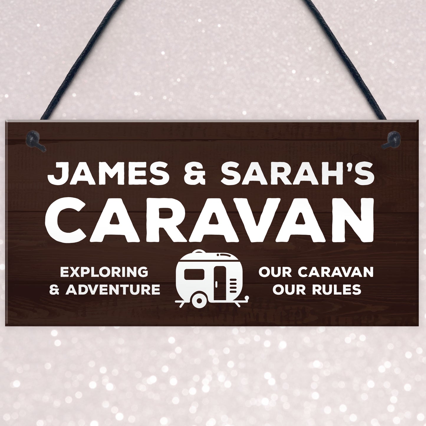 Personalised Caravan Sign Hanging Door Wall Plaque Campervan