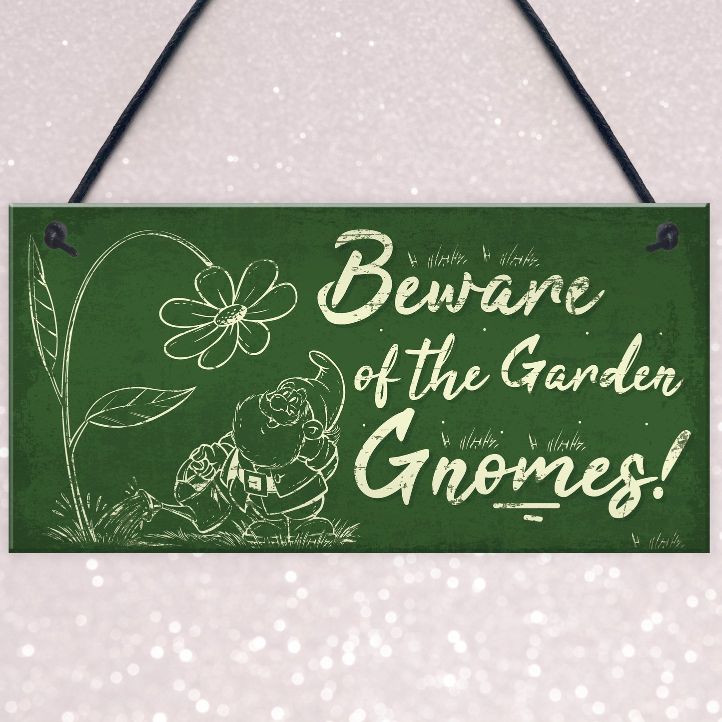 Beware Of The Gnomes Garden Wall Hanging Sign Plaque Shed Door