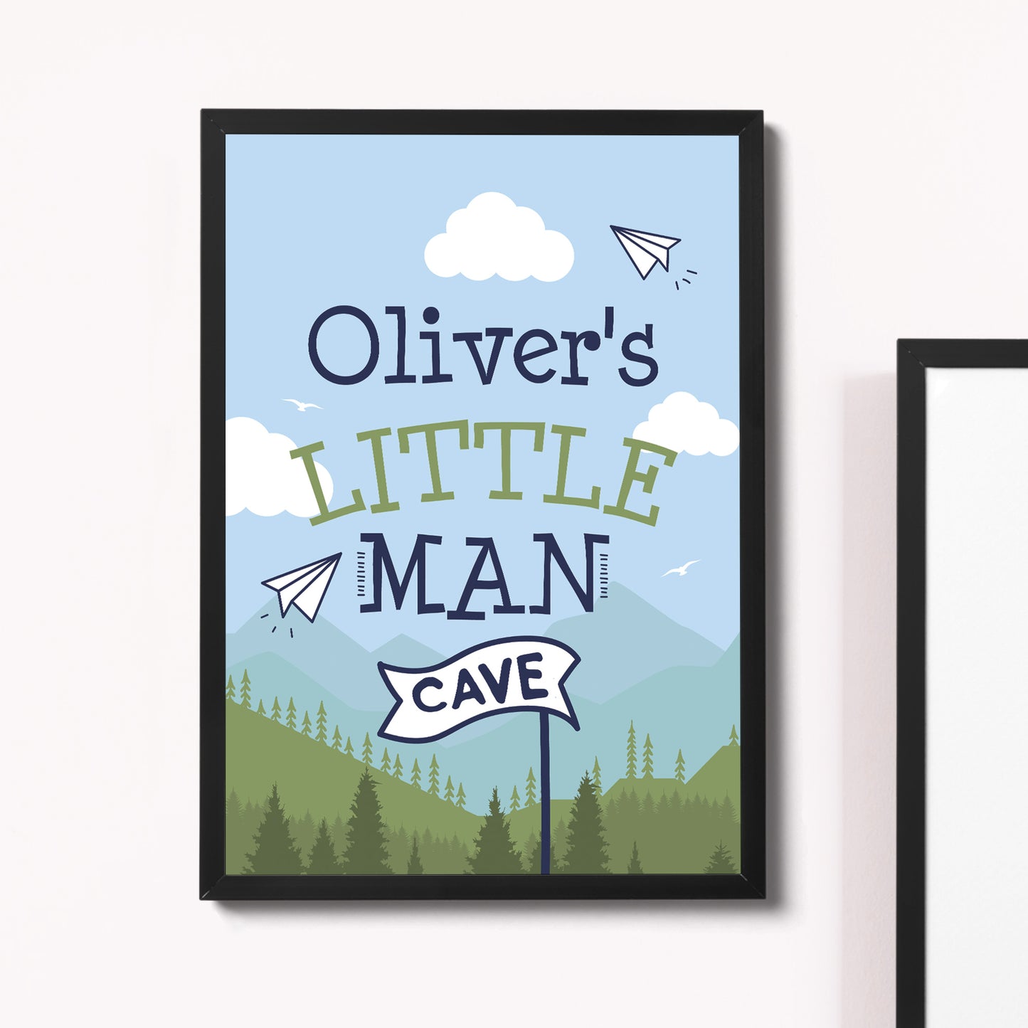 PERSONALISED Bedroom Nursery Sign Little Man Cave Wall Art