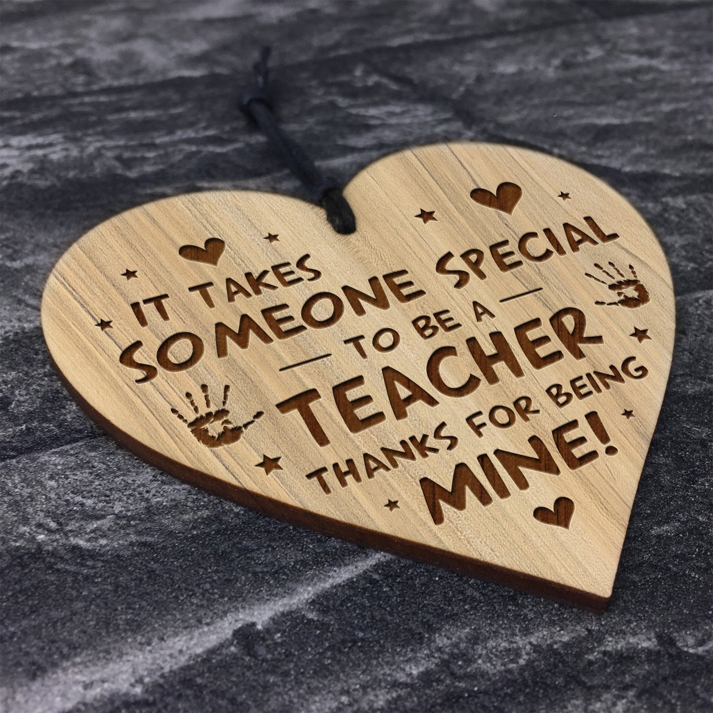 Teacher Gifts Wooden Engraved Heart Thank You Teacher Gift