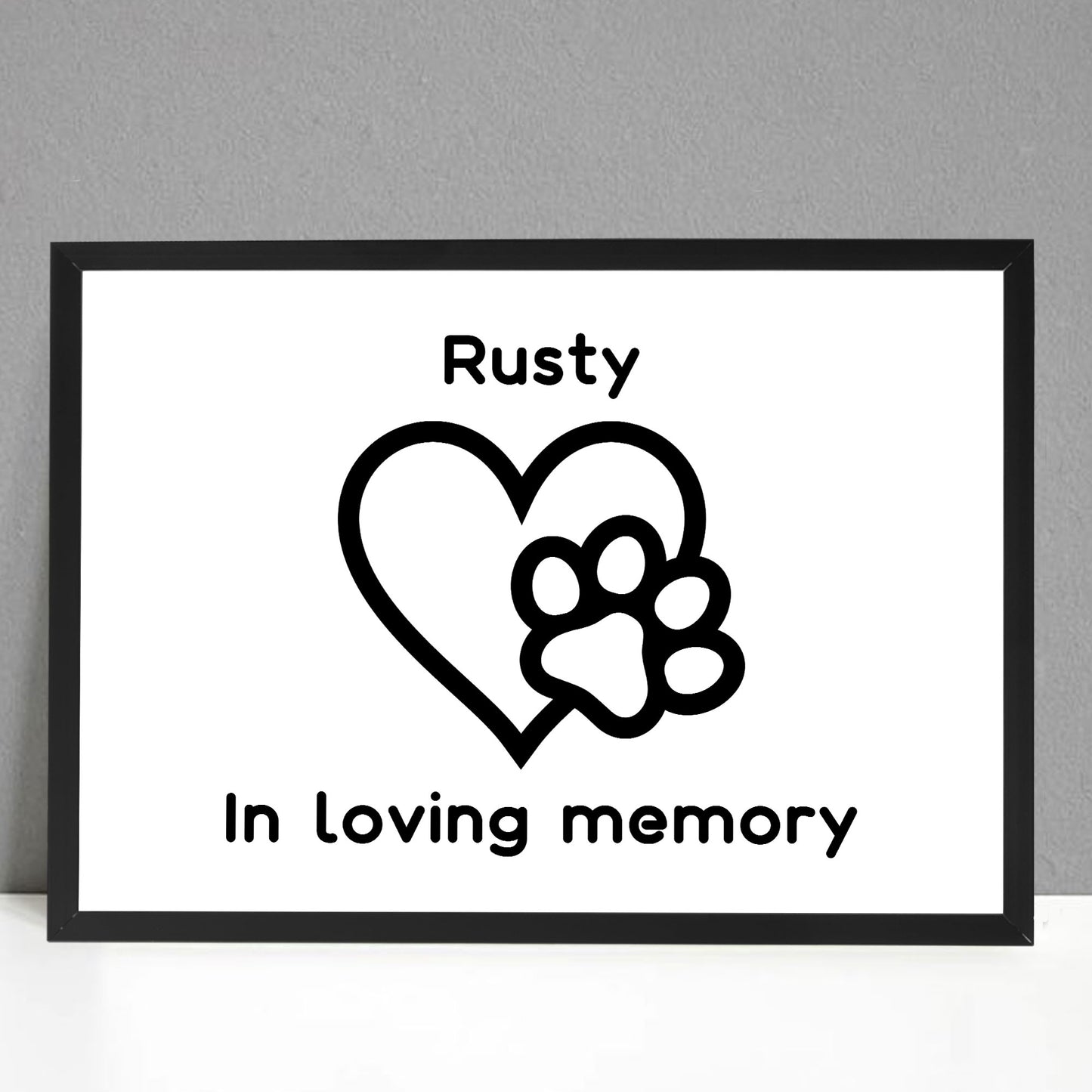 Personalised In Loving Memory Of Cat Dog Pet Framed Print