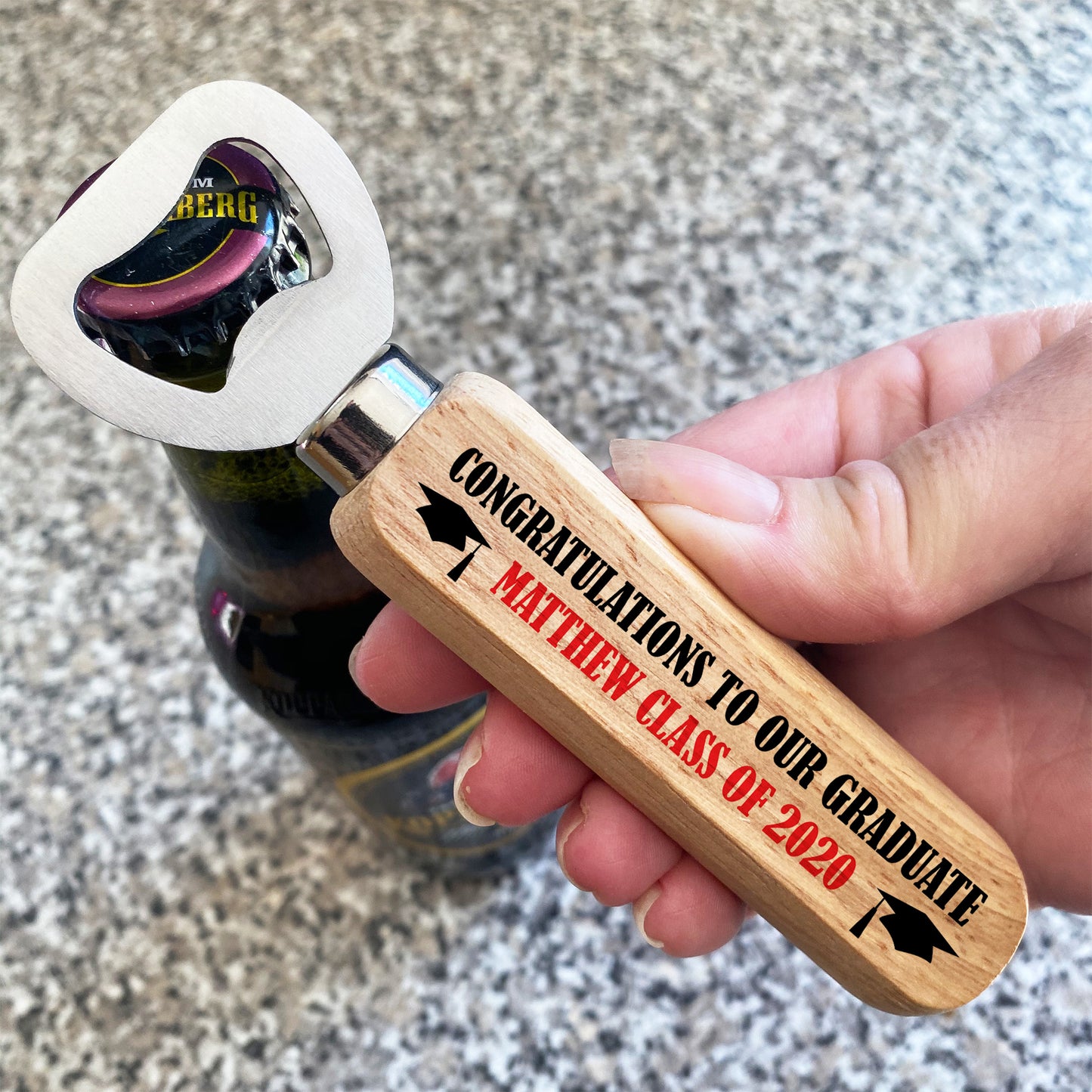 Personalised Graduation Gift For Daugther Son Wood Bottle Opener