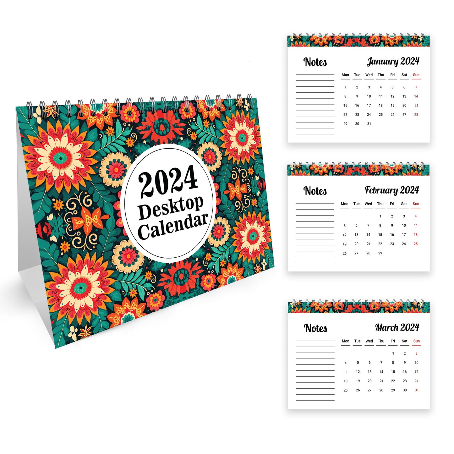 2024 Desktop Calendar Family Calendar Month To View With Notes