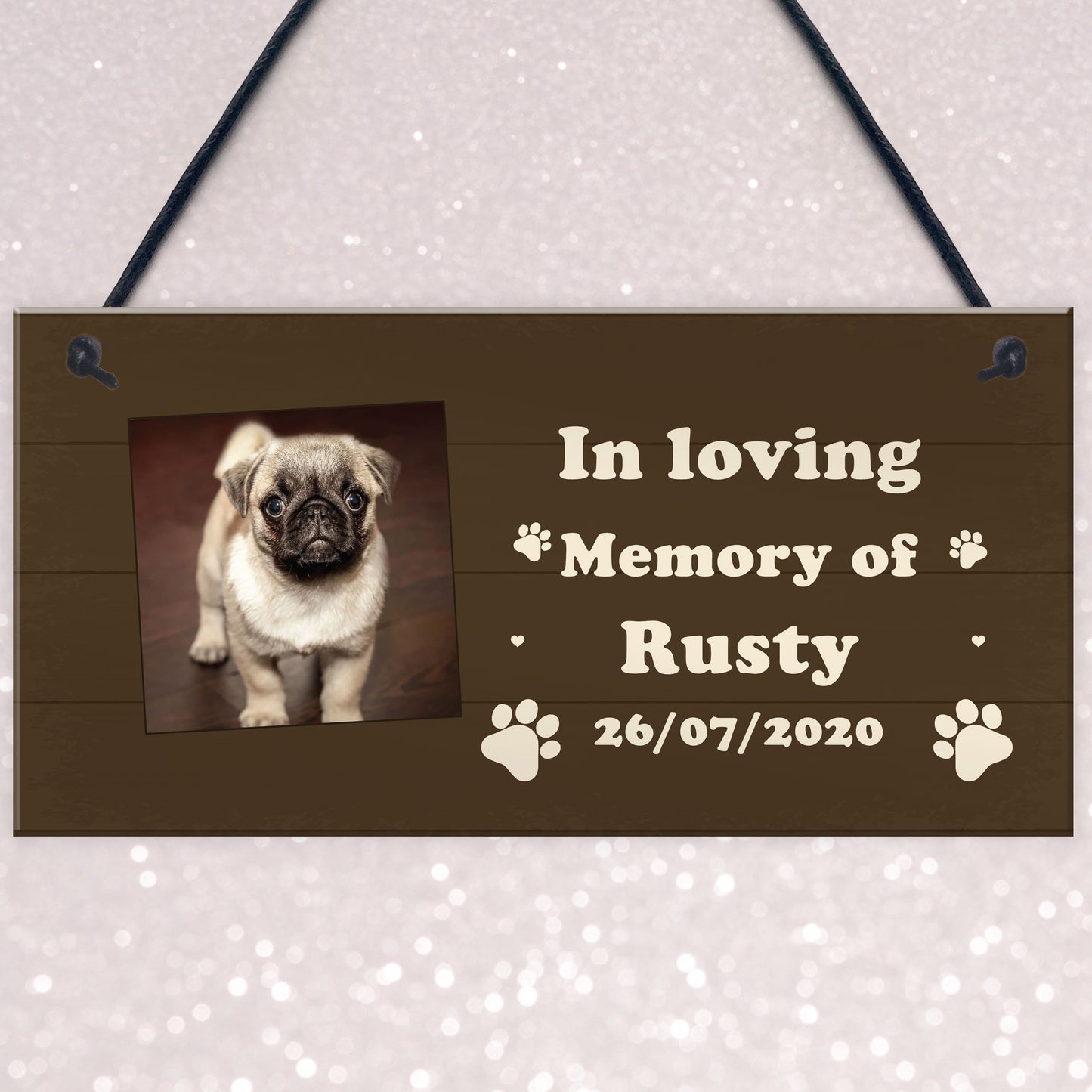 Dog Memorial Sign PERSONALISED Image Plaque Gift For Family