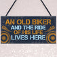Grumpy Old Biker Gift Sign Funny Birthday Christmas Dad Grandad