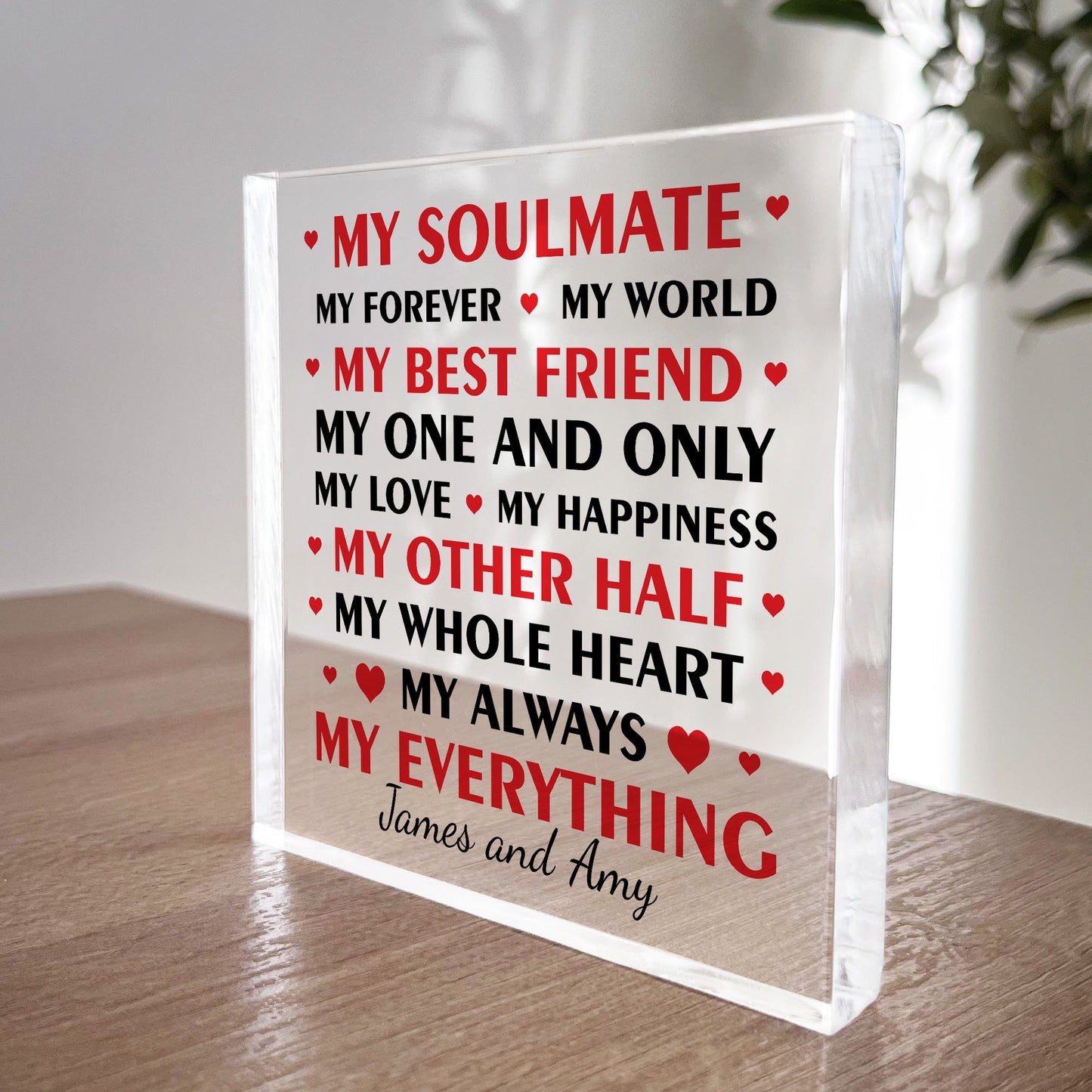 Soulmate Gifts Husband And Wife Gifts Personalised Block