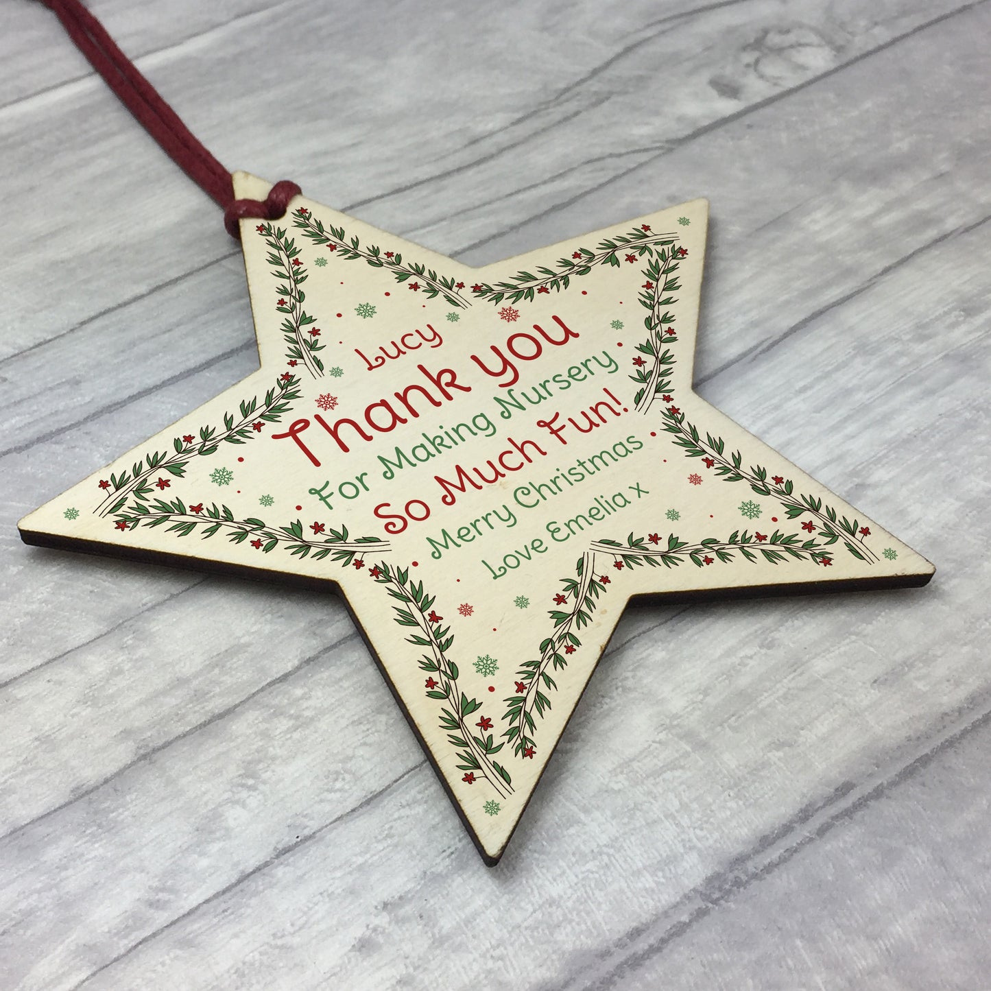 PERSONALISED Teacher Christmas Bauble Hanging Nursery Xmas