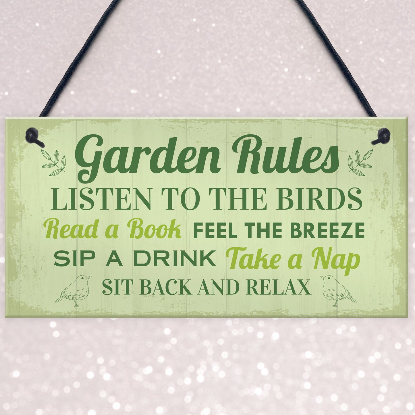 Novelty Garden Rules Hanging Sign For Garden Shed Summer House