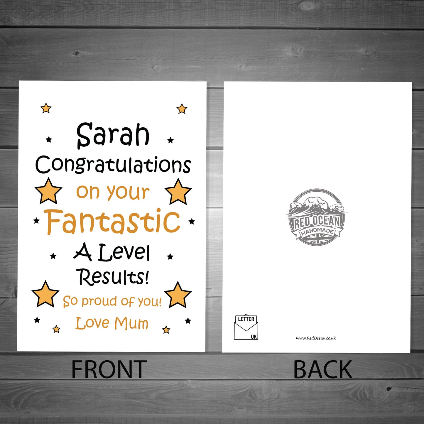 Personalised A Level Results Card Congratulations Card