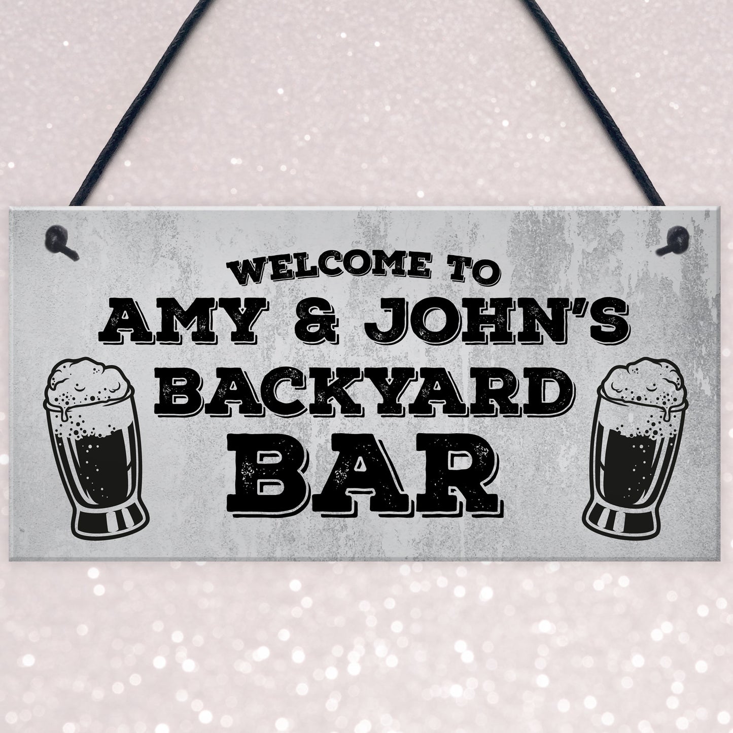 Backyard Bar Personalised Sign Novelty Home Bar Garden Sign