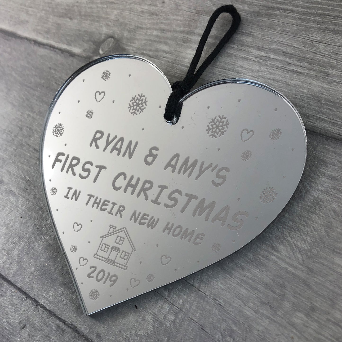 1st First Christmas In New Home Acrylic Heart Xmas Decoration