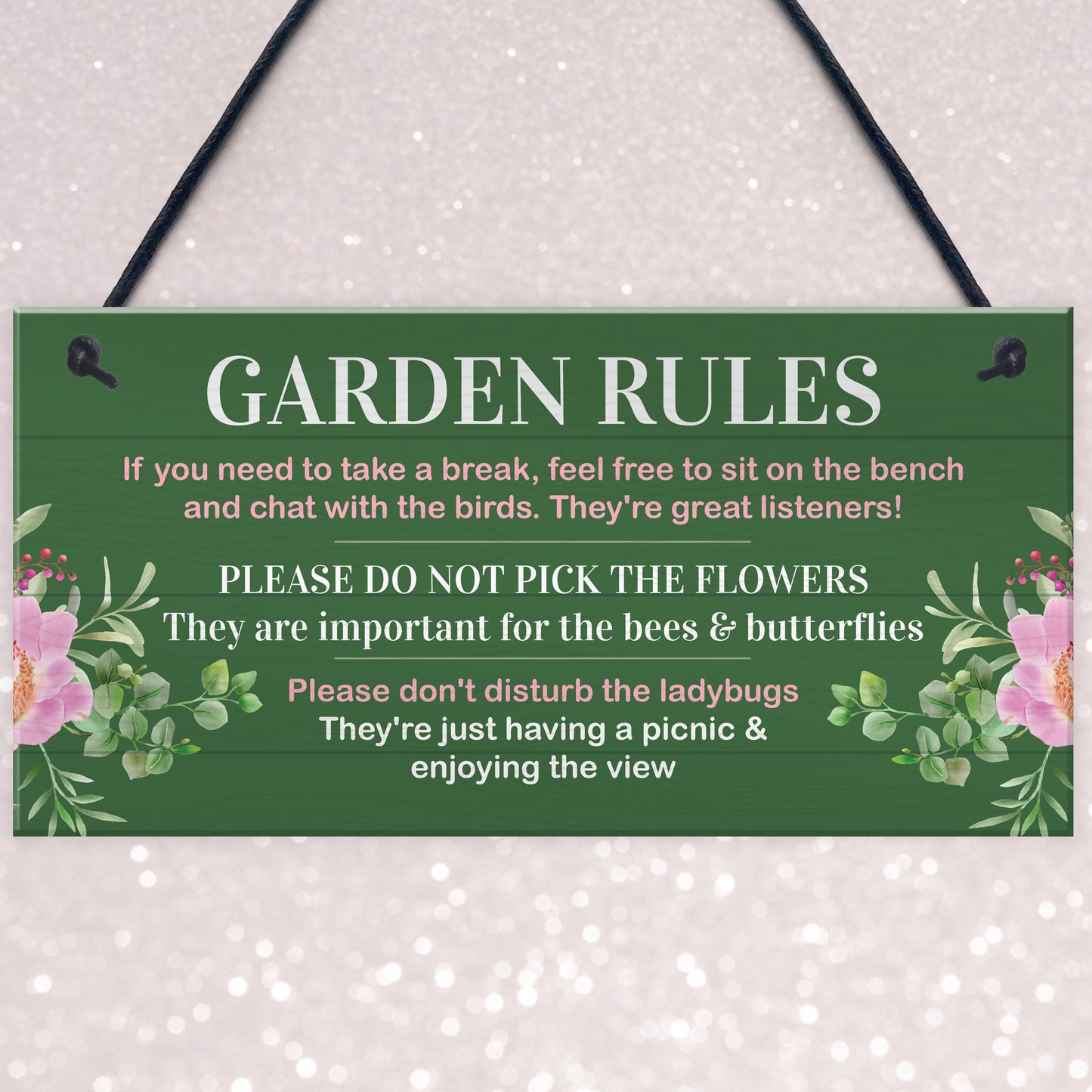 Garden Rules Sign for Outdoor Decor Novelty Garden Shed Plaque