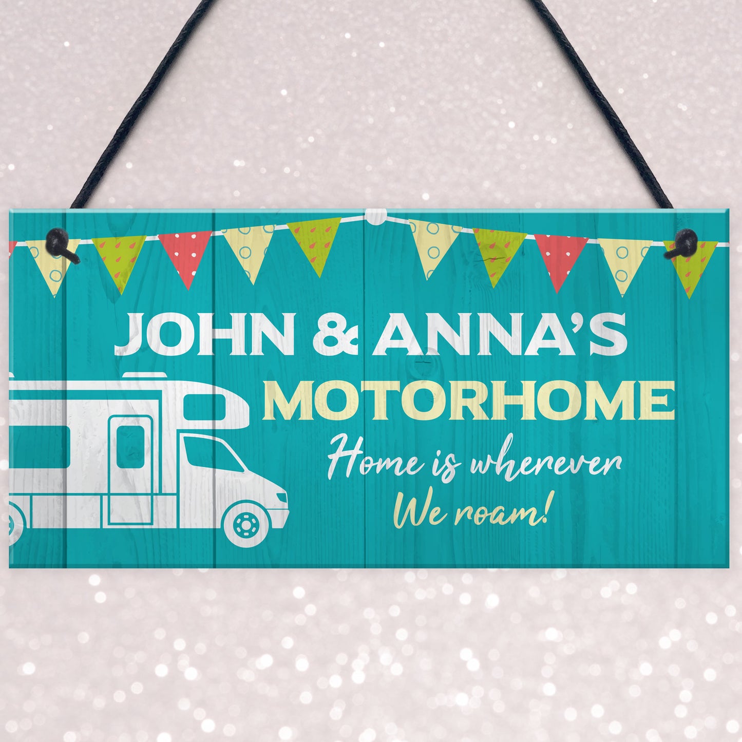 Personalised Motorhome Sign Bunting Motorhome Accessories