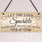 Let The Love Sparkle Cute Hanging Wedding Day Decoration Plaque