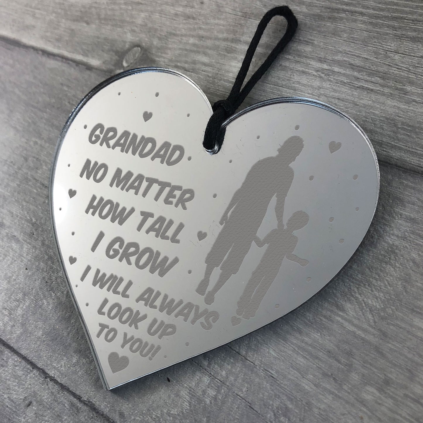 Special Gift For Grandad Fathers Day Gift For Him Engraved Heart