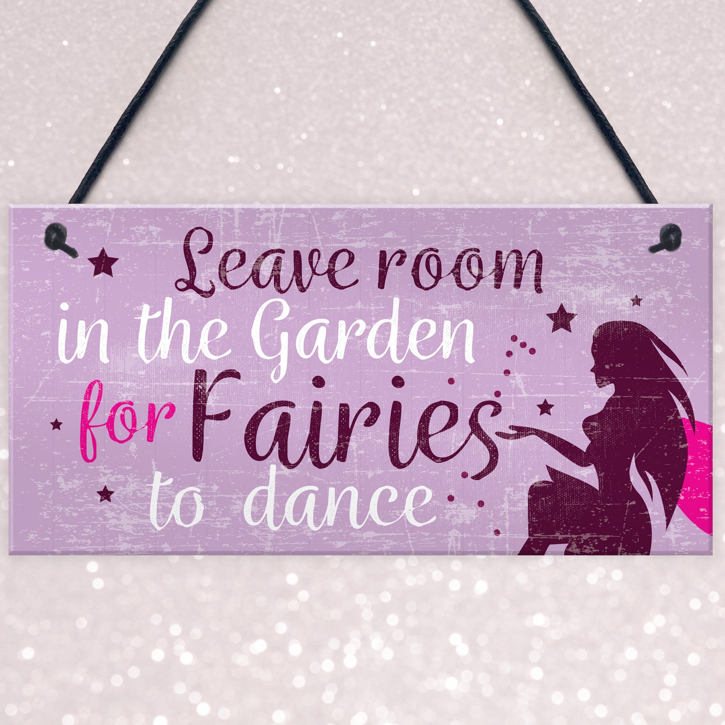 Garden Sign Shed Plaque Leave Room For Fairies SummerHouse Sign