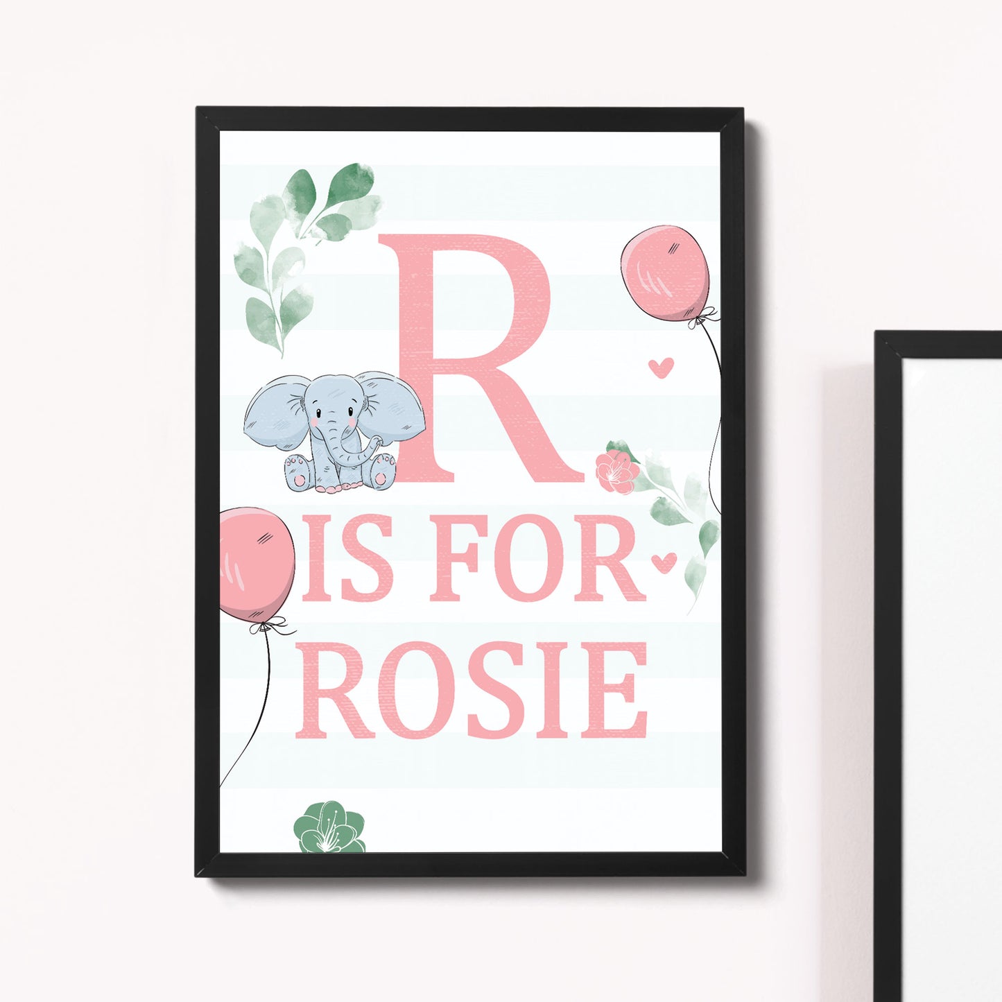 FRAMED Baby Nursery Print PERSONALISED Girls Bedroom Sign