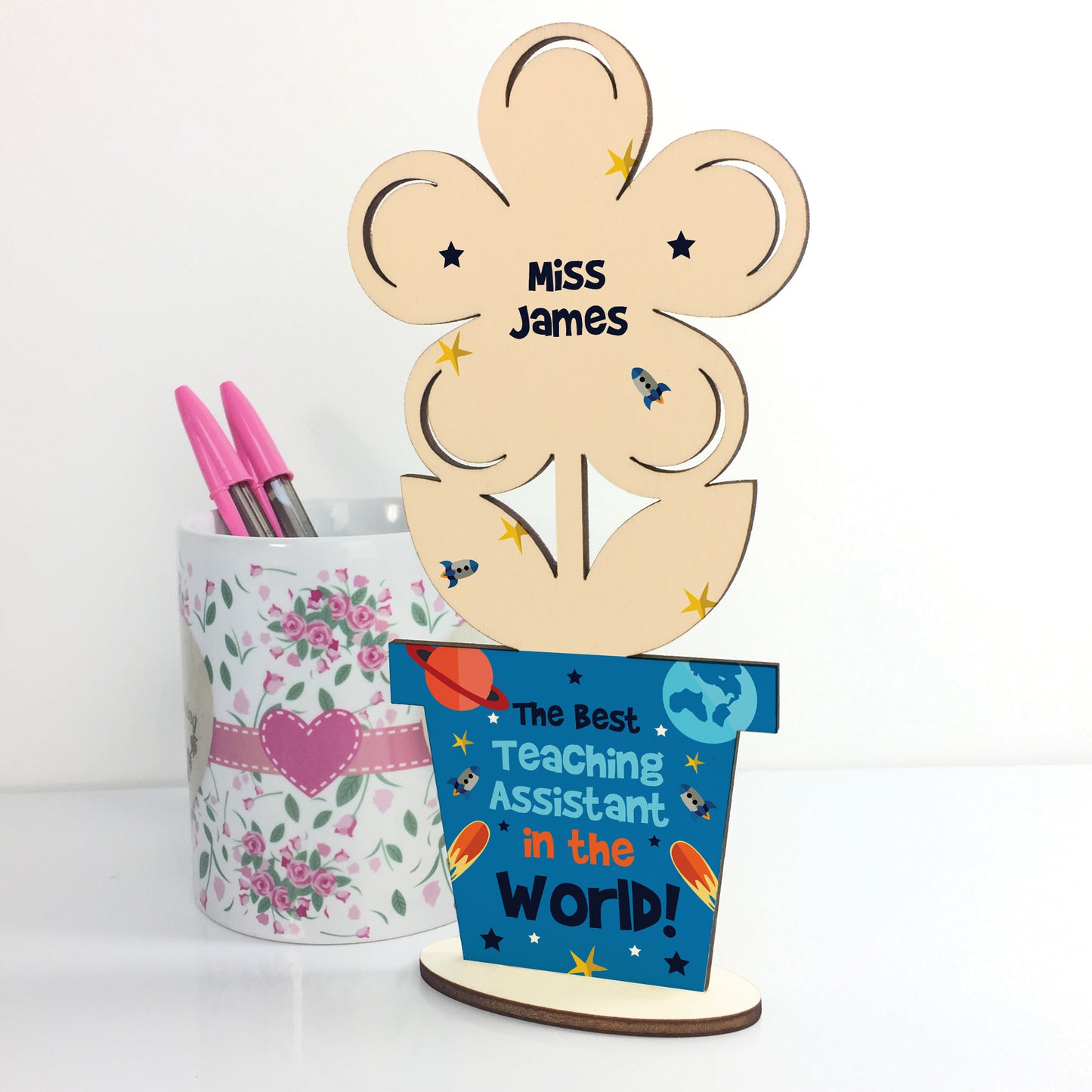 Personalised Best Teaching Assistant In The World Wood Flower