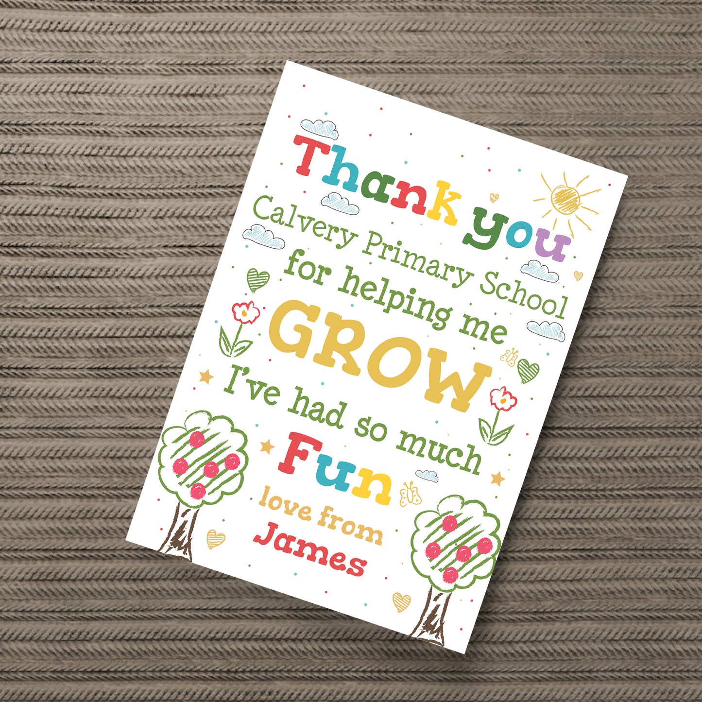 TEACHER Personalised Print Thank You Gift Class Quote Print Gift