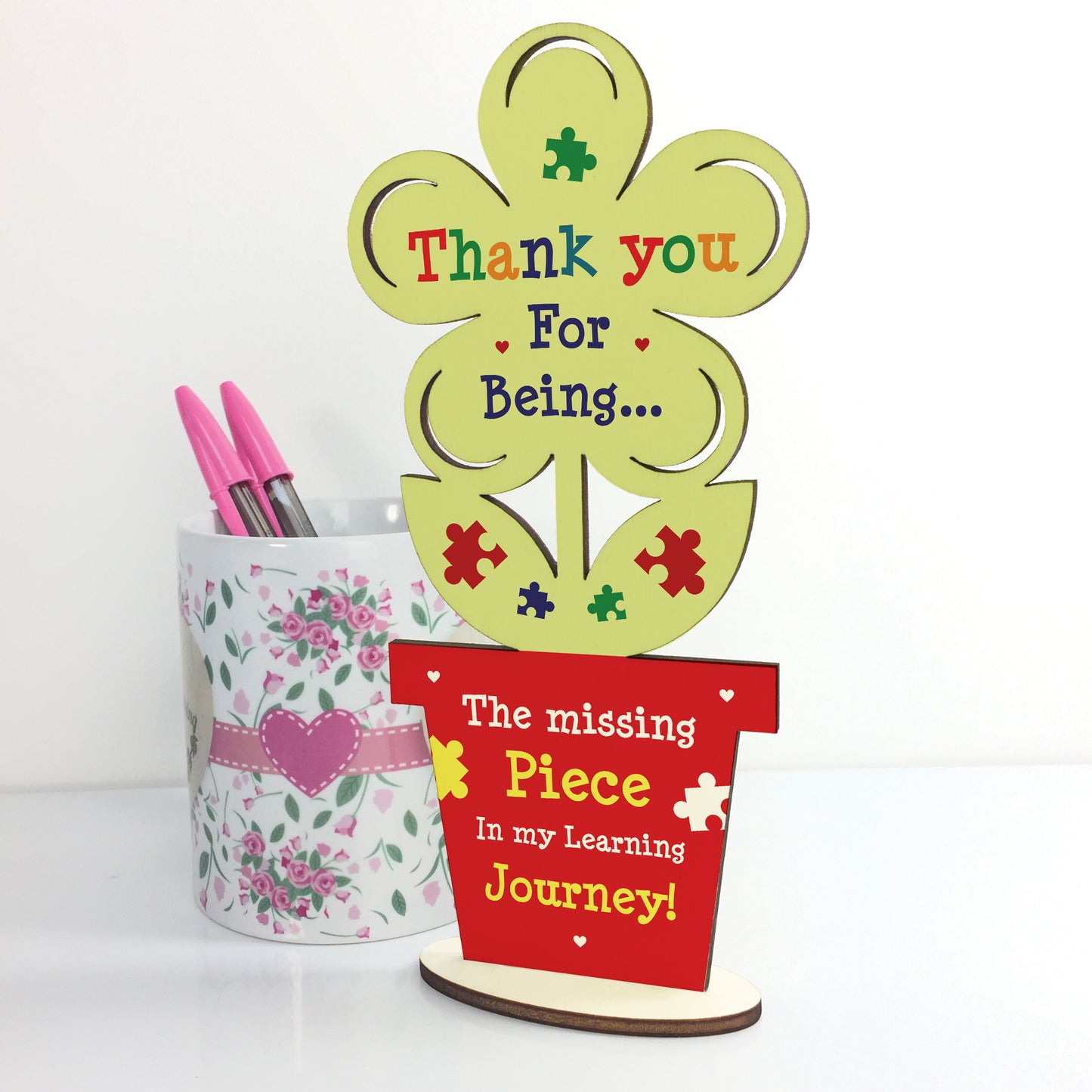 Teacher Assistant Gift Wooden Flower Handmade Thank You Leaving