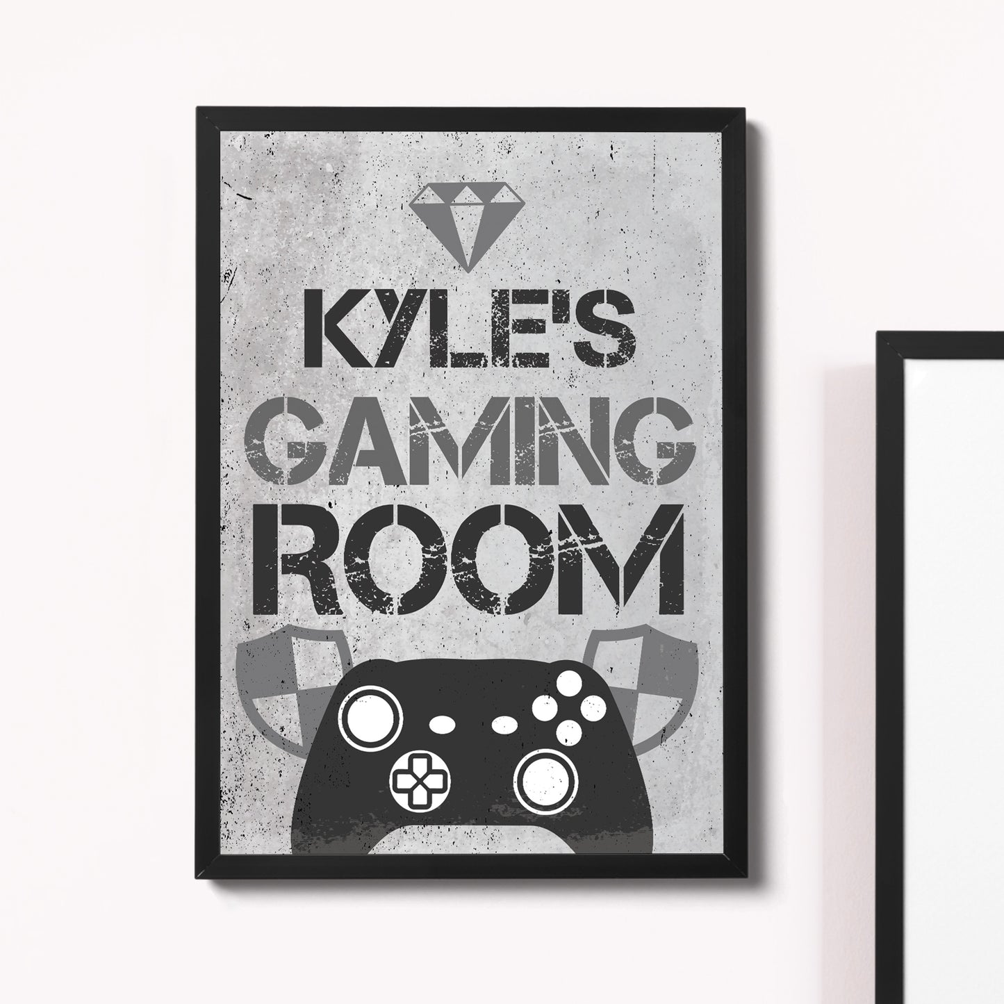 Personalised Bedroom Sign Boys Bedroom Wall Art Gamer Gift