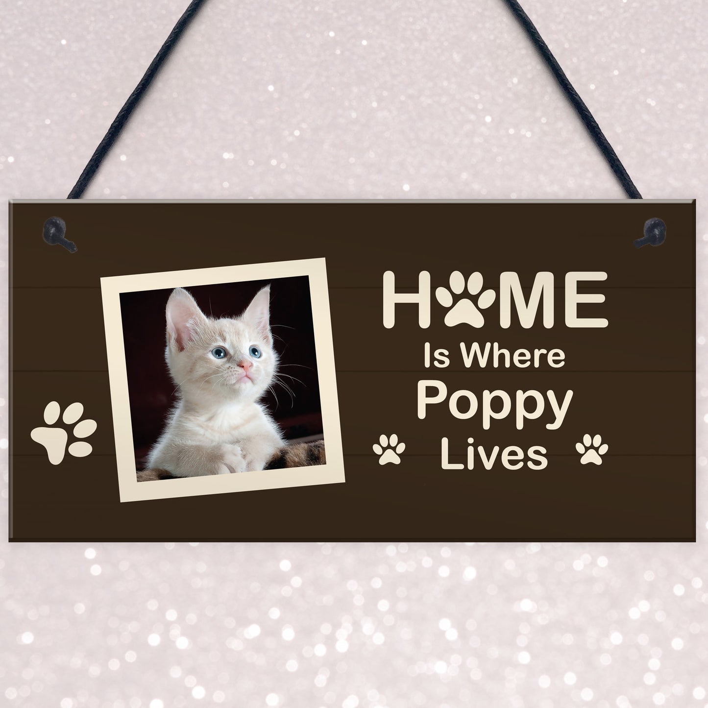 Home Is Where Cat Is Personalised Photo Plaque Cat Gift Cat Sign