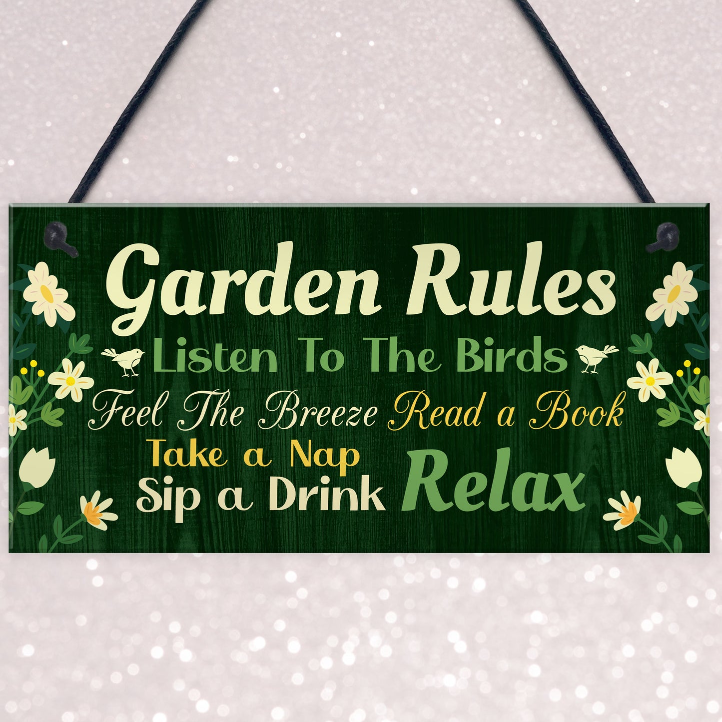 Garden Signs Outside Garden Rules Sign Novelty Hanging Plaque