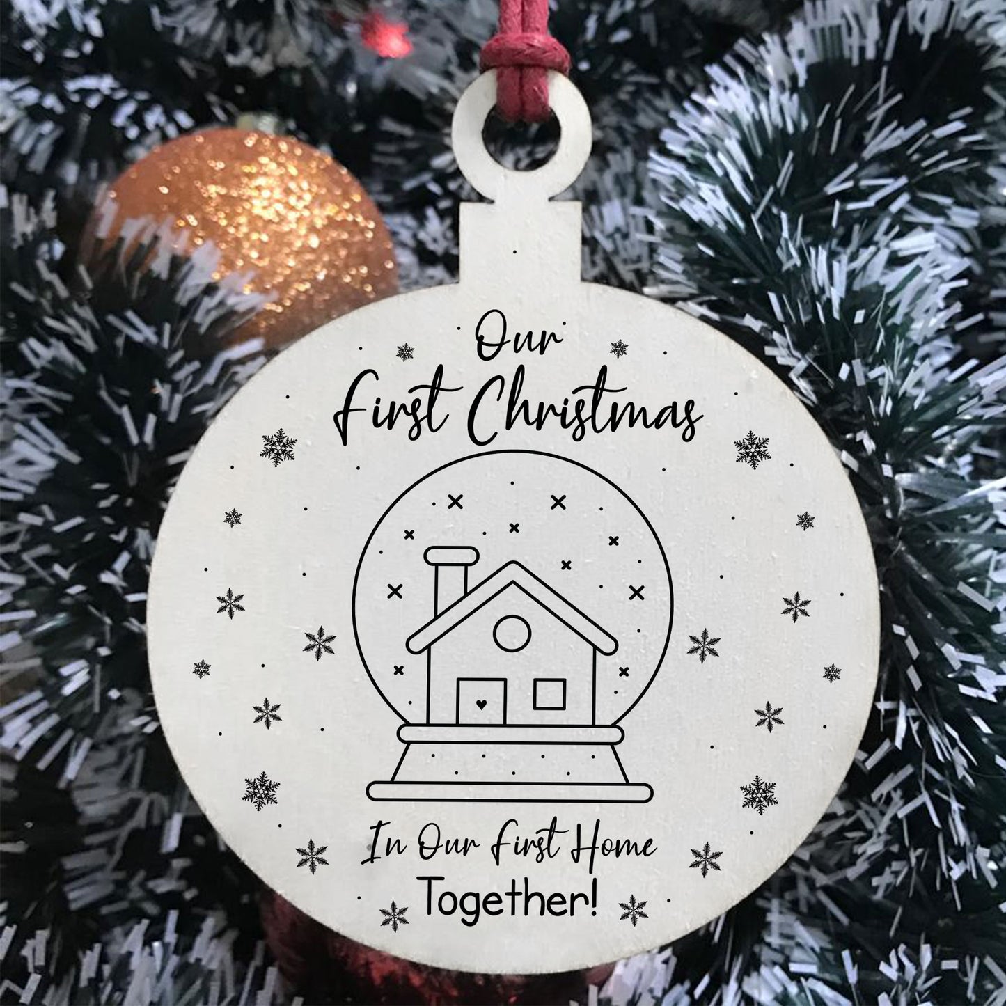 1st Christmas In Our First Home Together Wood Bauble Decoration