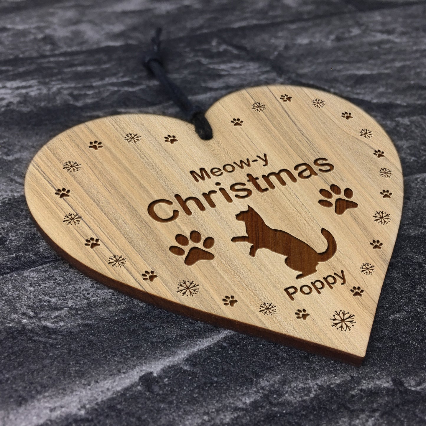 Personalised Cat Bauble Kitten Engraved Ornament Bauble 1st Xmas