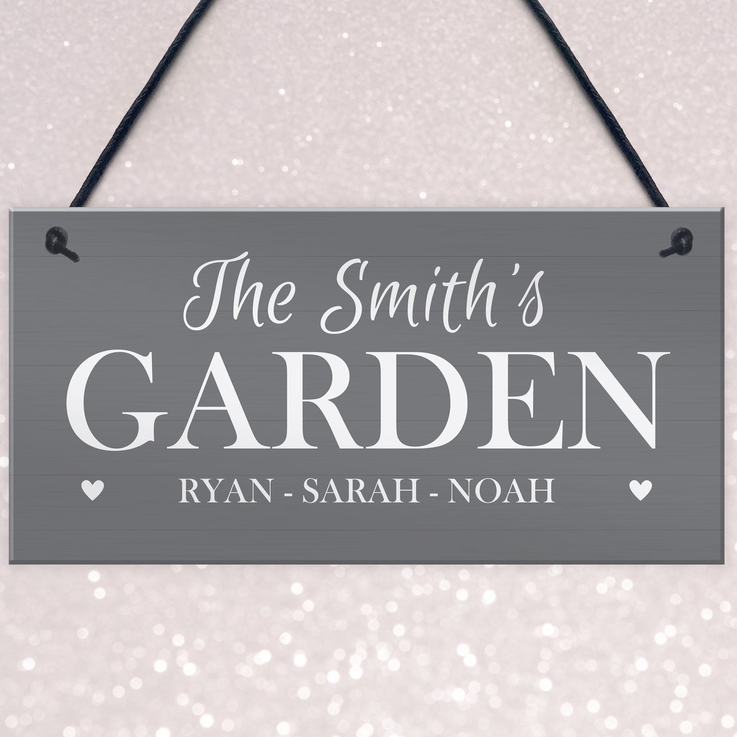 Grey Garden Signs And Plaques Hanging Door Sign Personalised