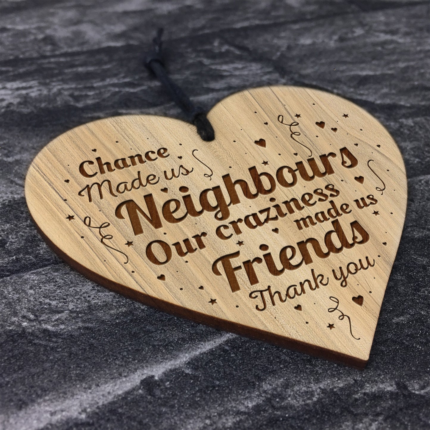 New Home Gift Friendship Sign Engraved Heart Neighbour Gift