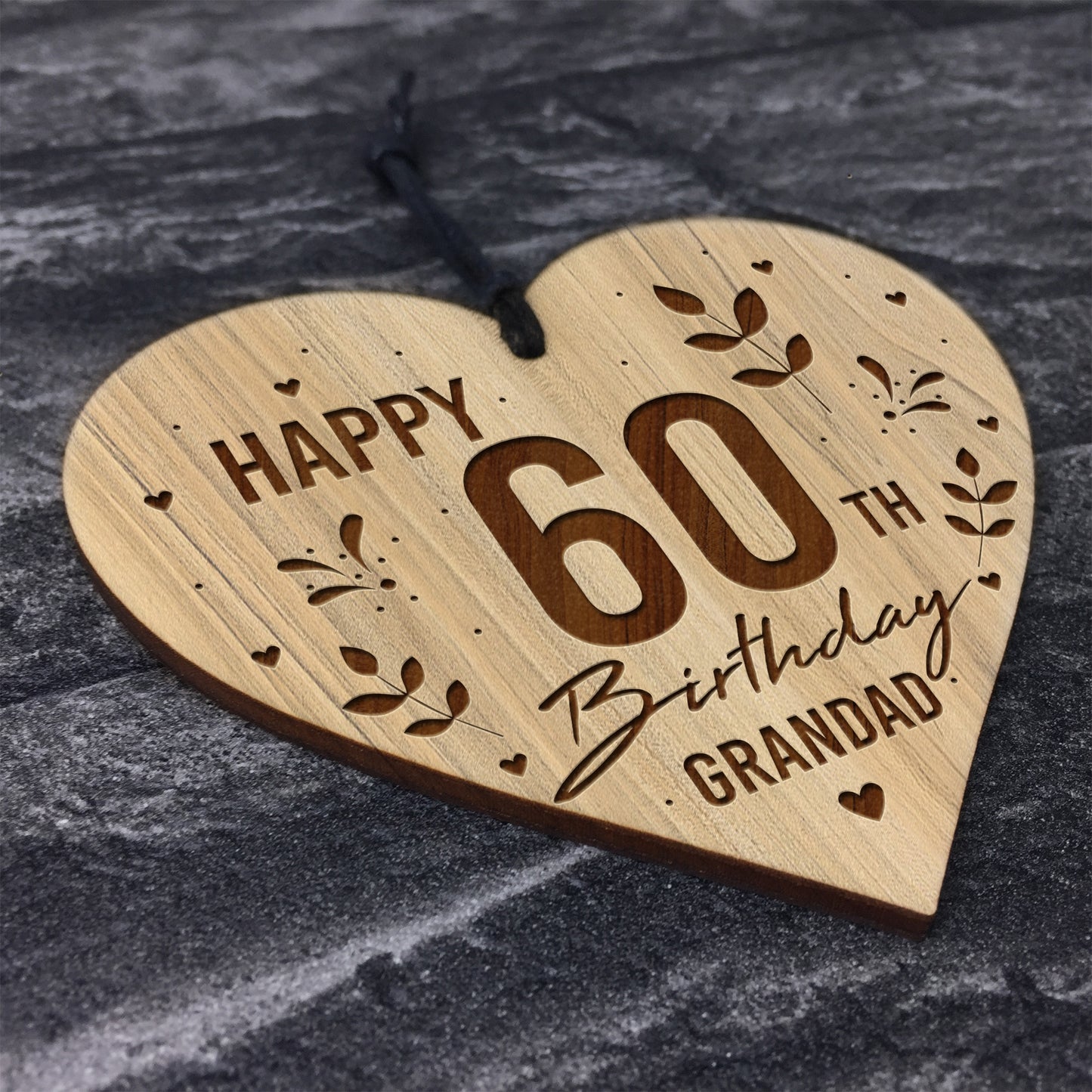 Grandad Birthday Gifts Engraved Heart 50th 60th 70th Birthday