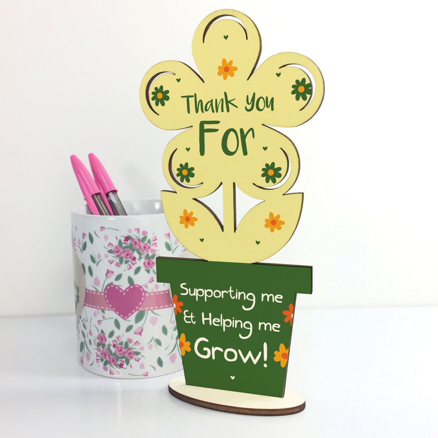 Thank You Gifts Wood Flower Helping Me Grow Teacher Assistant