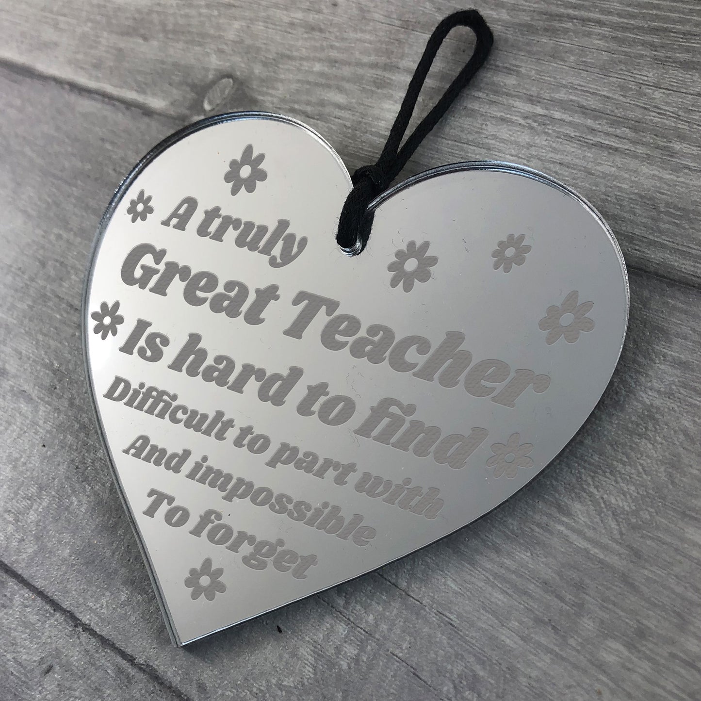 Teacher Poem Engraved Heart Handmade Teacher Gift Thank You