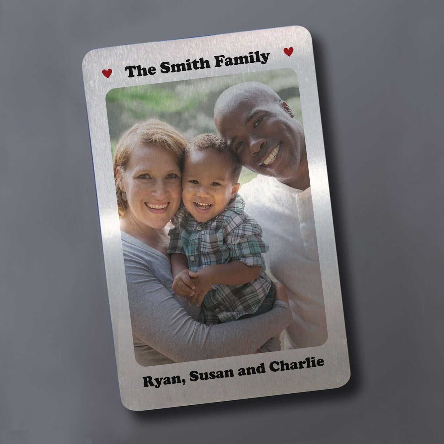 Personalised Metal Photo Card Family Gifts Novelty Birthday Gift