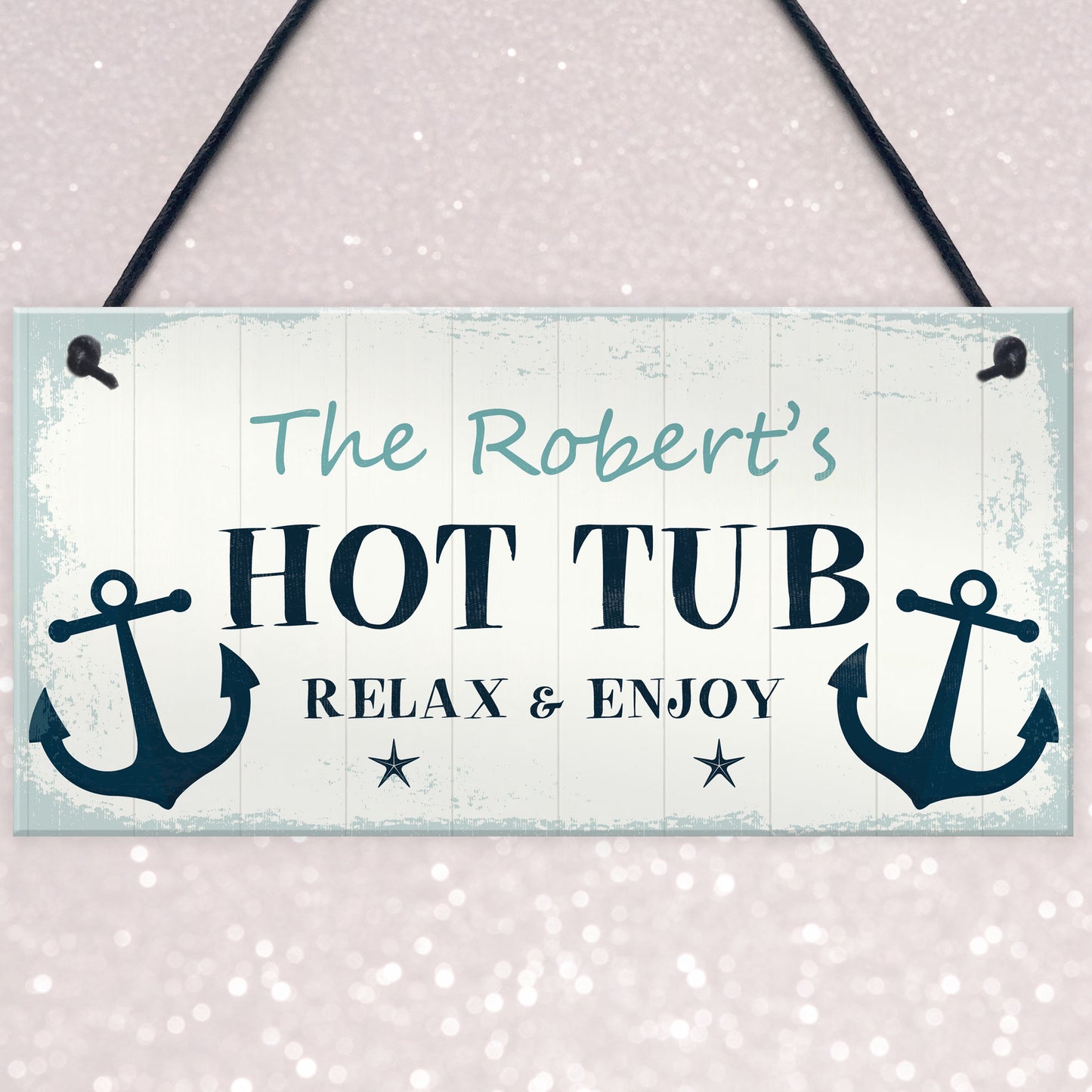 Nautical Theme Hot Tub Sign Hanging Plaque Personalised Hot Tub