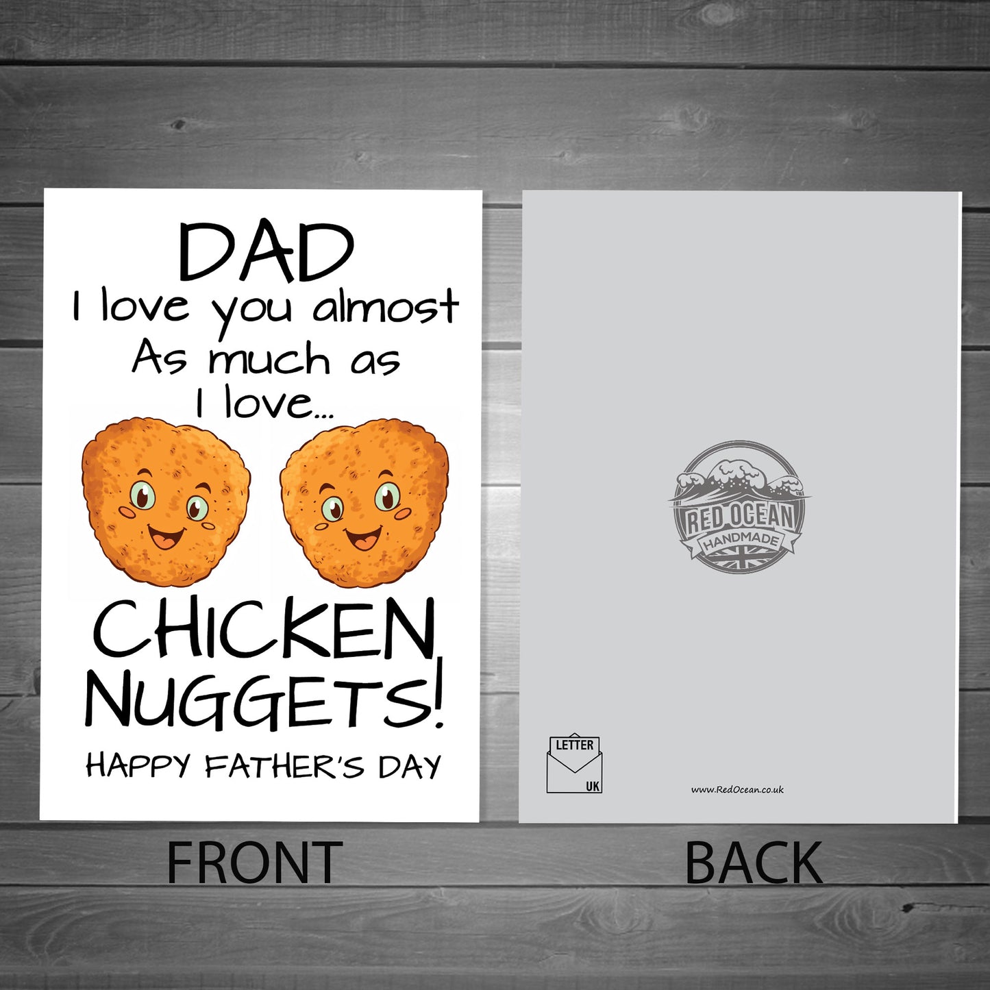 Funny Joke Father's Day Card Chicken Nugget Theme Fathers Day