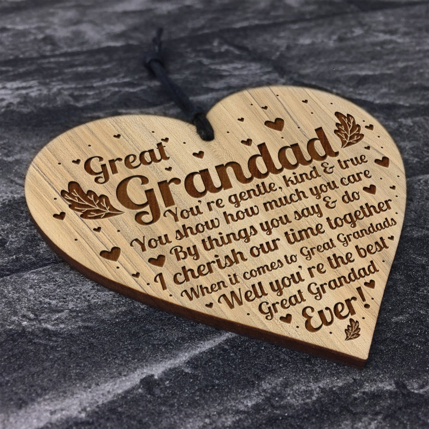 Great Grandad Gift Poem Engraved Heart Birthday Gift For Grandad