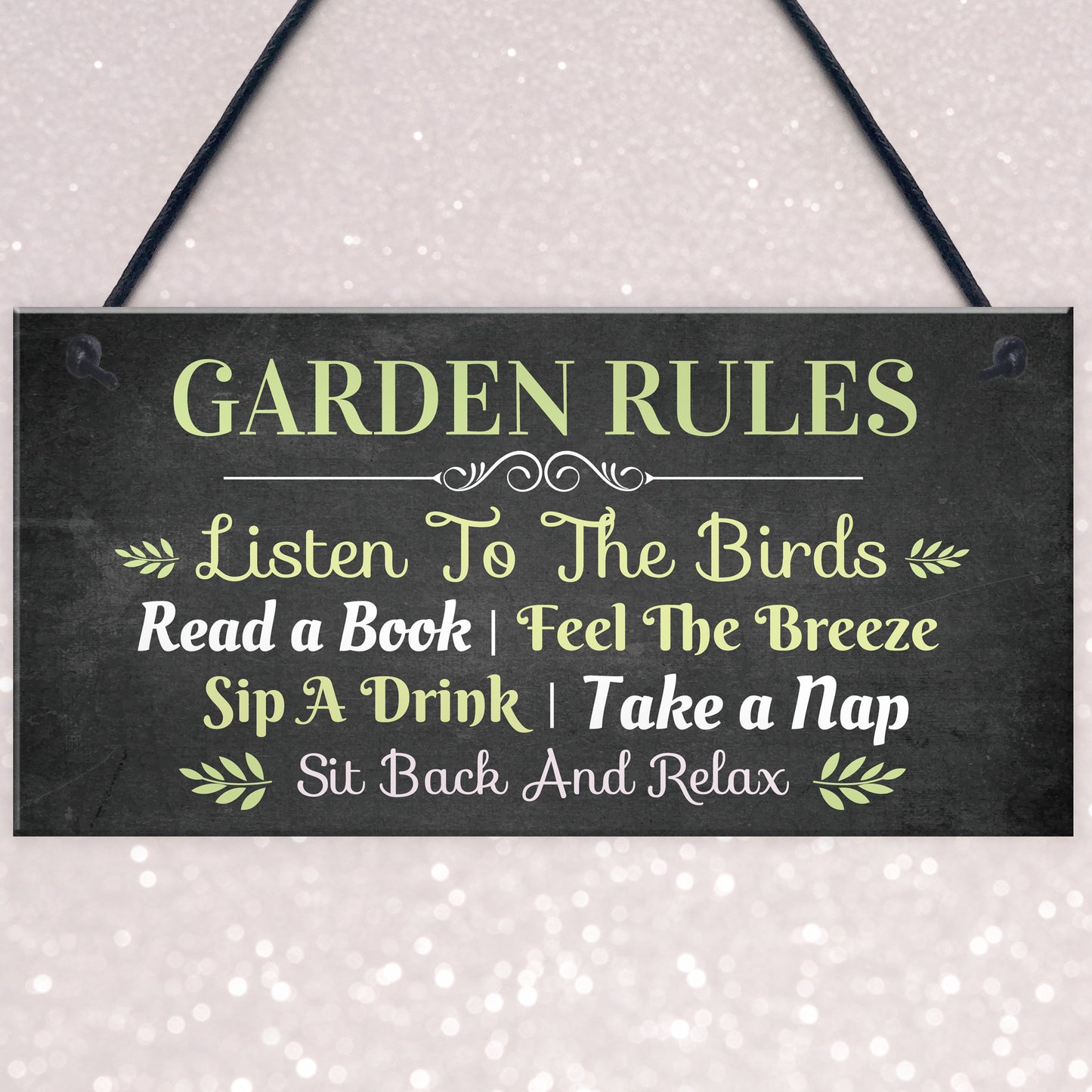 Garden Rules Hanging Sign Home Decor Garden Shed Plaque