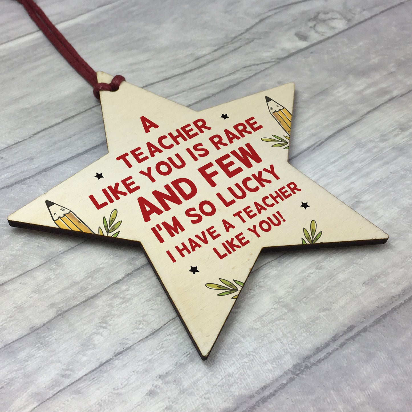 Teacher Gift Poem Thank You Gift Wooden Star Nursery School Gift