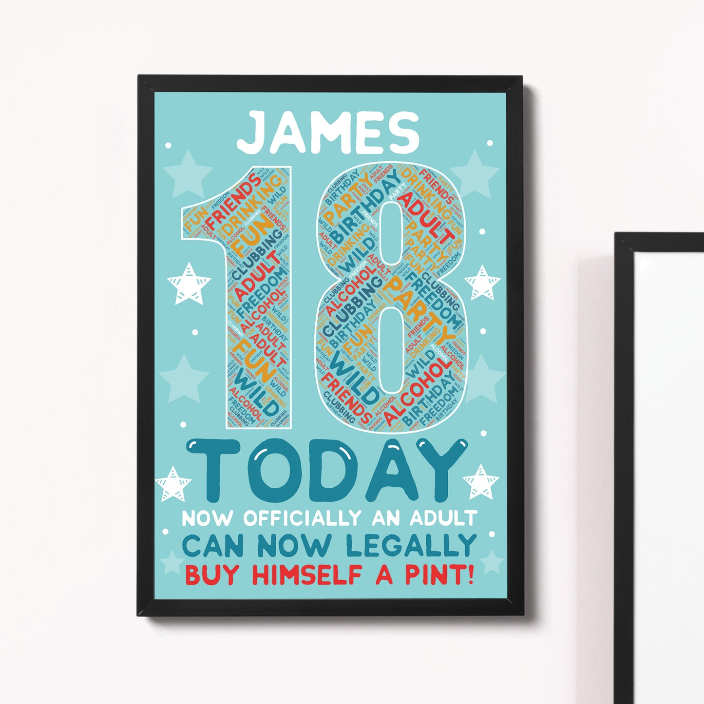 18th Birthday Gift Daughter Son Personalised Word Art Print