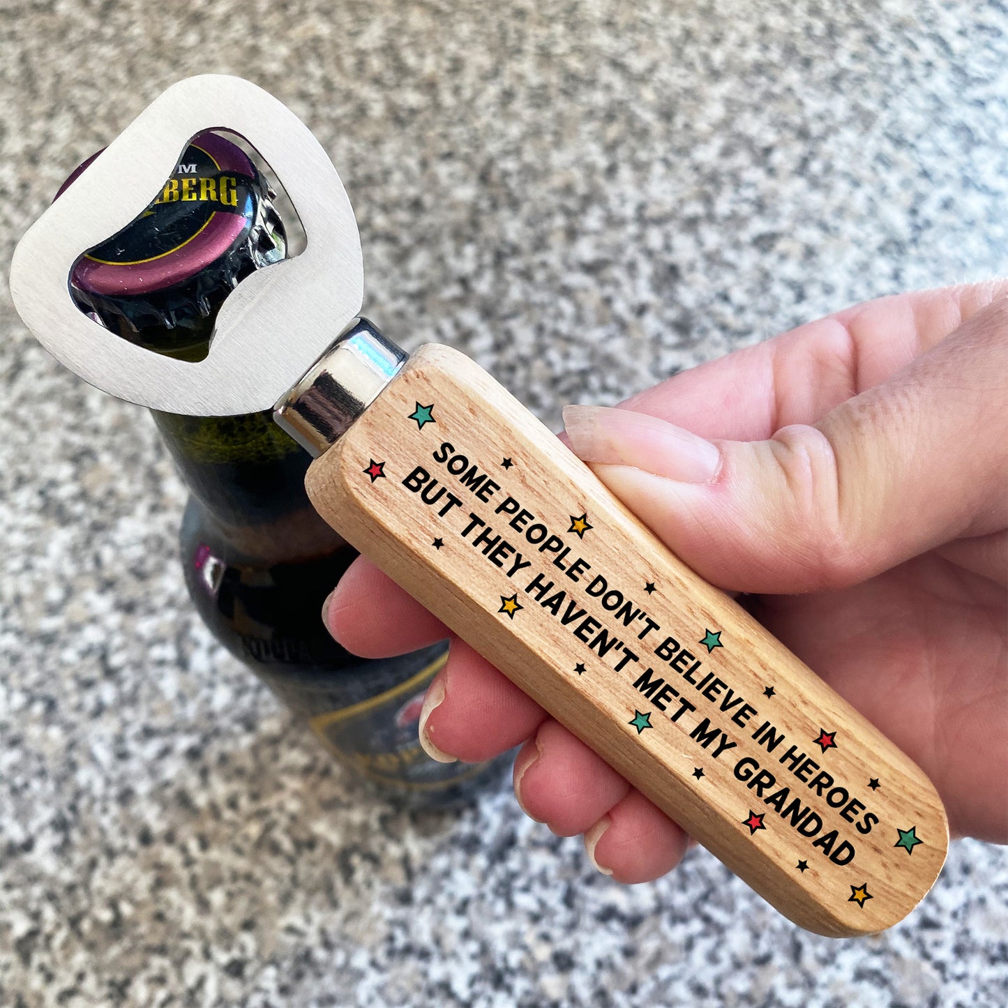 Wooden Bottle Opener Gift For Grandad Birthday Fathers Day Gift