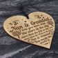 Nan And Grandad Sign Engraved Heart Gift For Grandparents