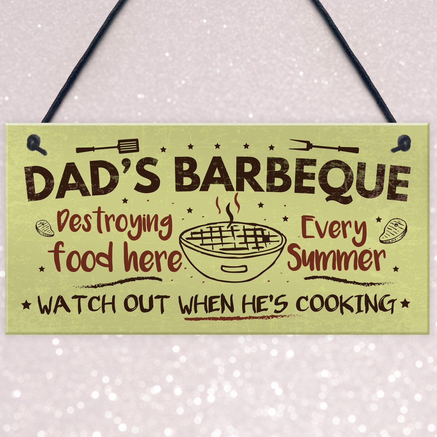 Dads Barbeque Garden Shed Sign SummerHouse Plaque Fathers Day