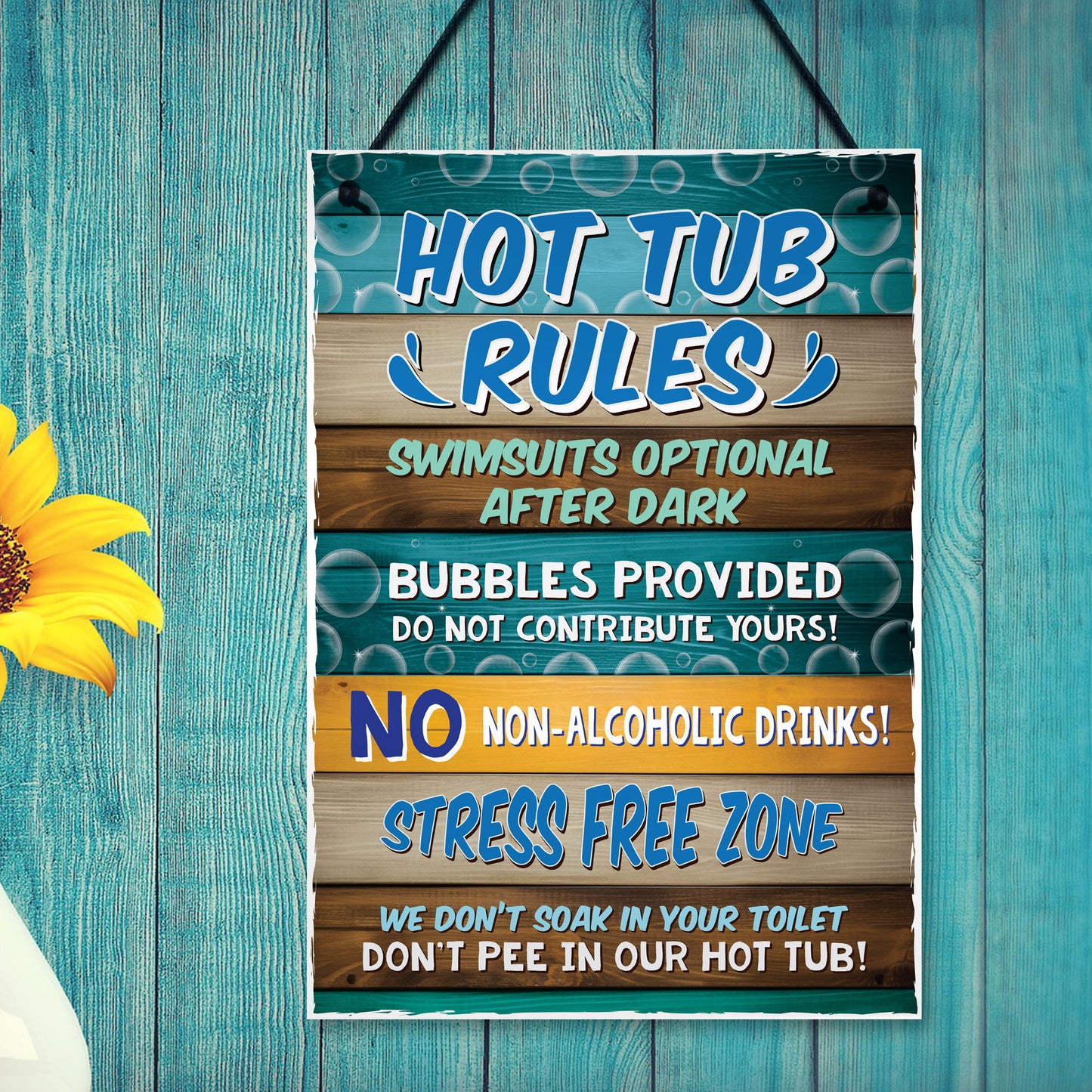 Hot Tub Rules Wall Sign Accessories For Garden Shed Wall Fence