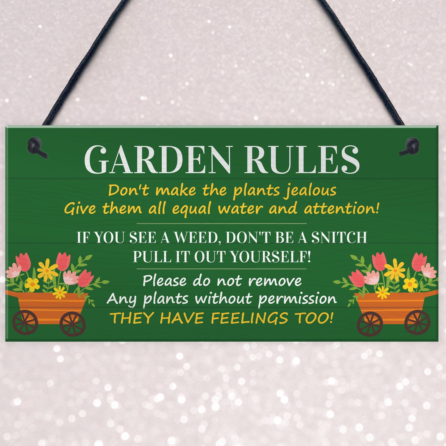 Garden Rules Funny Sign Outdoor Decor For Garden Shed Summer