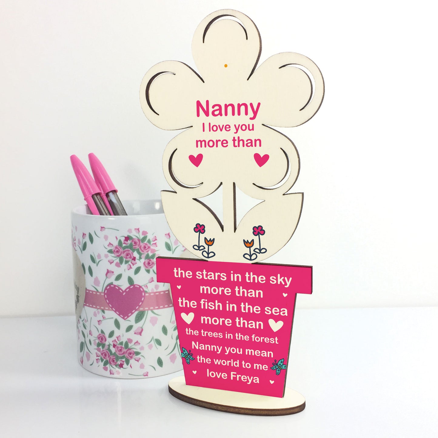 Nanny Gift Poem Personalised Flower Birthday Gift Grandparent