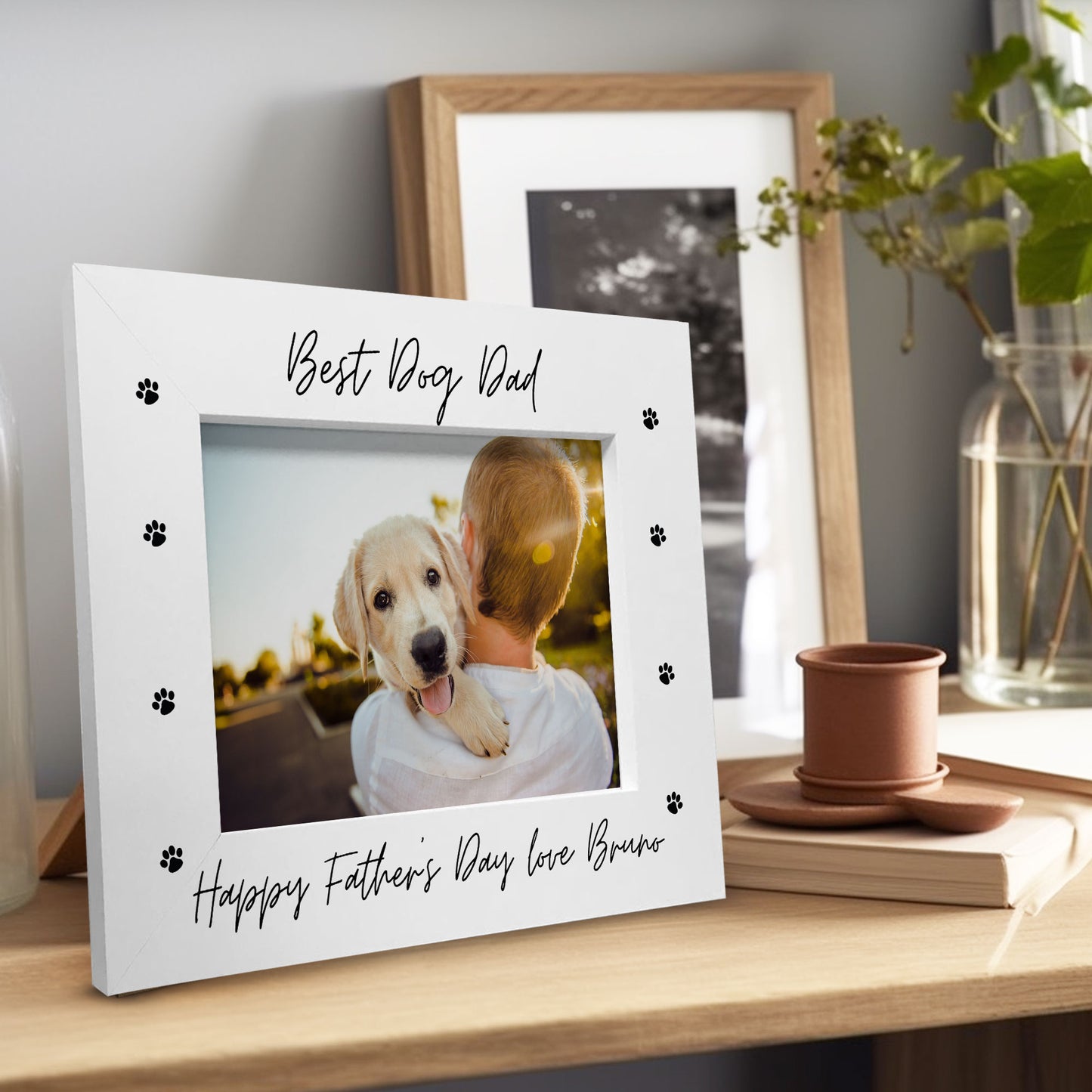 Personalised Fathers Day Gift From Dog 7x5 Dad Photo Frame Dog