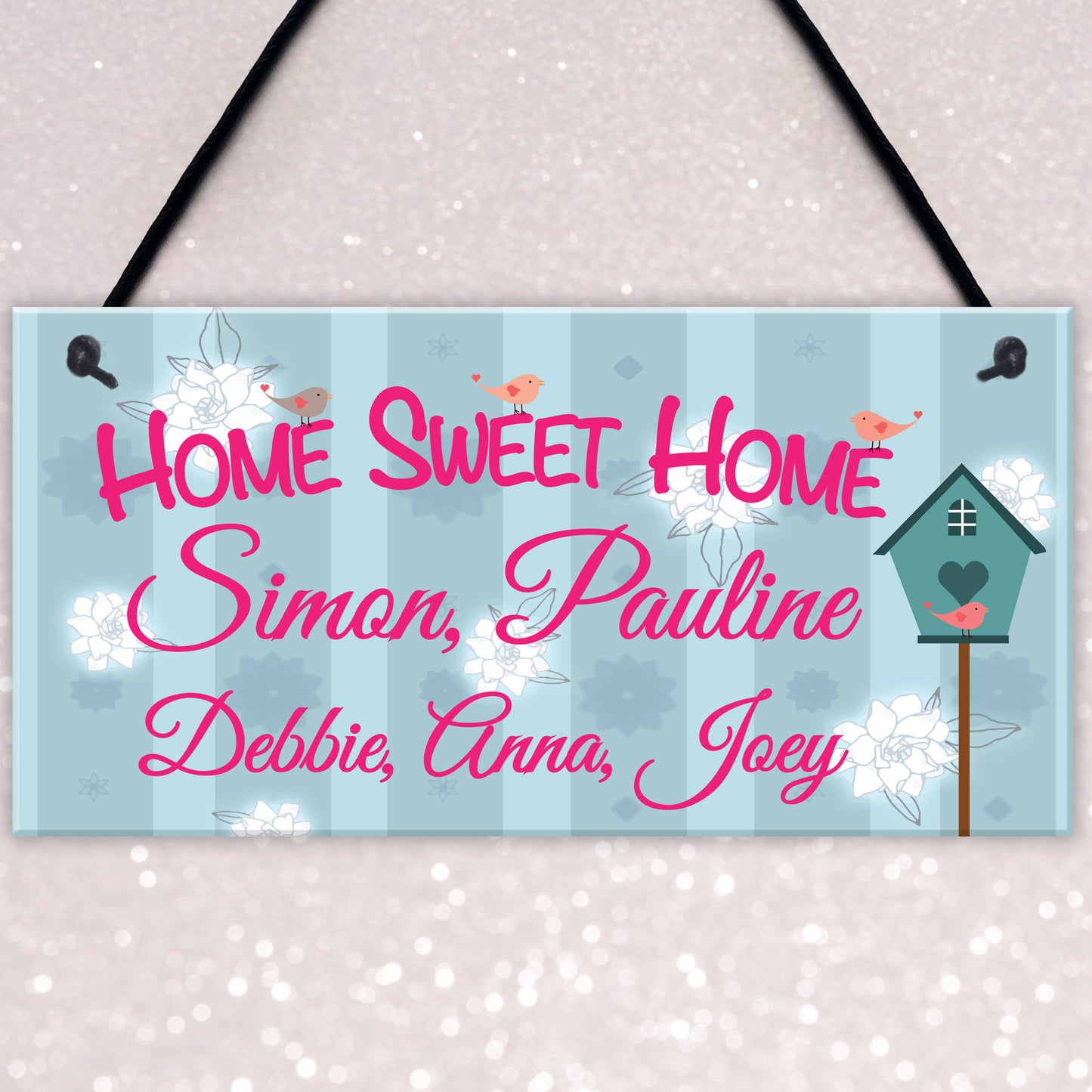 Personalised Home Sweet Home Hanging Plaque Sign Gift